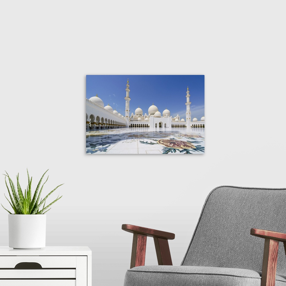 A modern room featuring Sheikh Zayed Grand Mosque, Abu Dhabi, United Arab Emirates, Middle East
