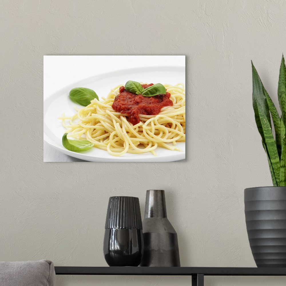 A modern room featuring Spaghetti with tomato sauce, Italy
