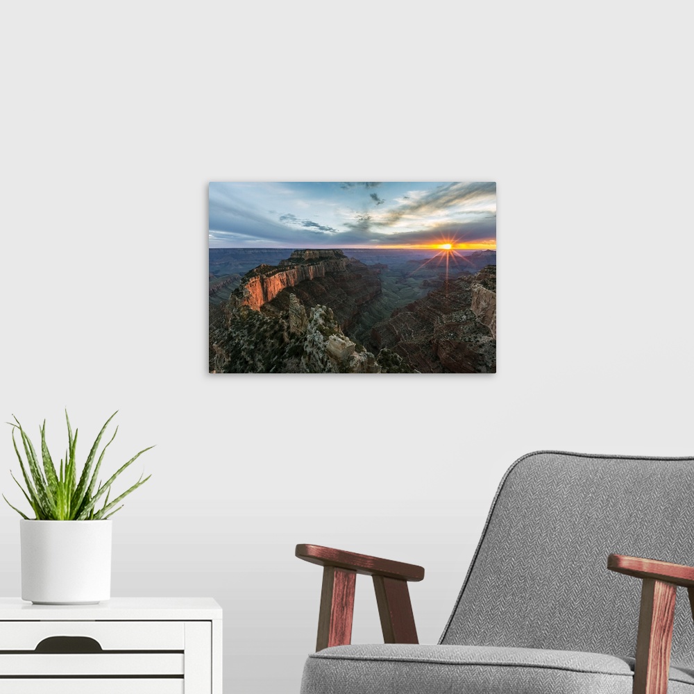 A modern room featuring Sunset at Cape Royal, North Rim, Grand Canyon National Park, Arizona