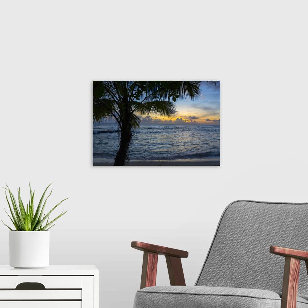 A modern room featuring Sunset at Savannah Beach, Christ Church, Barbados, West Indies, Caribbean, Central America