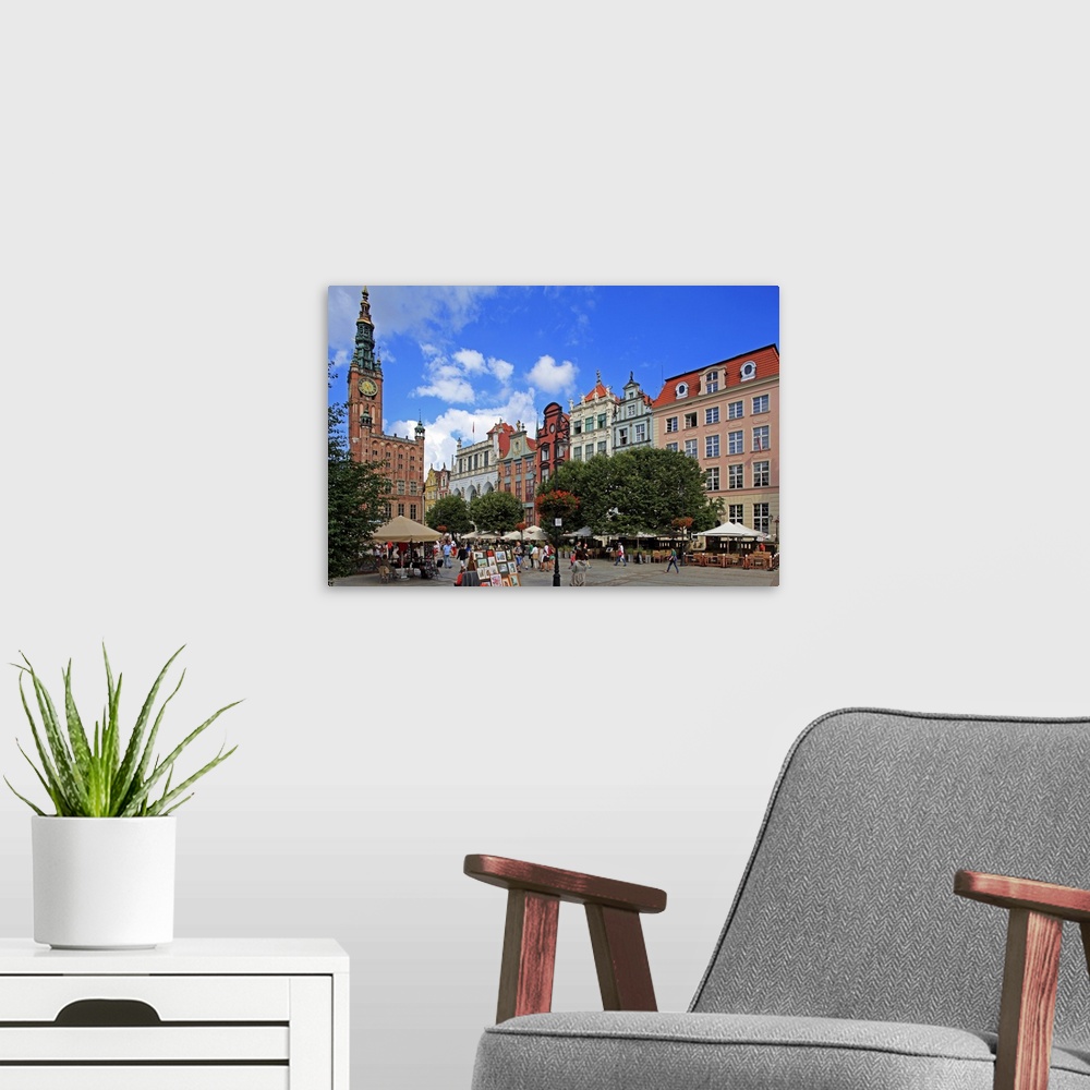 A modern room featuring Town Hall of Rechtstadt District on Long Market in Gdansk, Gdansk, Pomerania, Poland