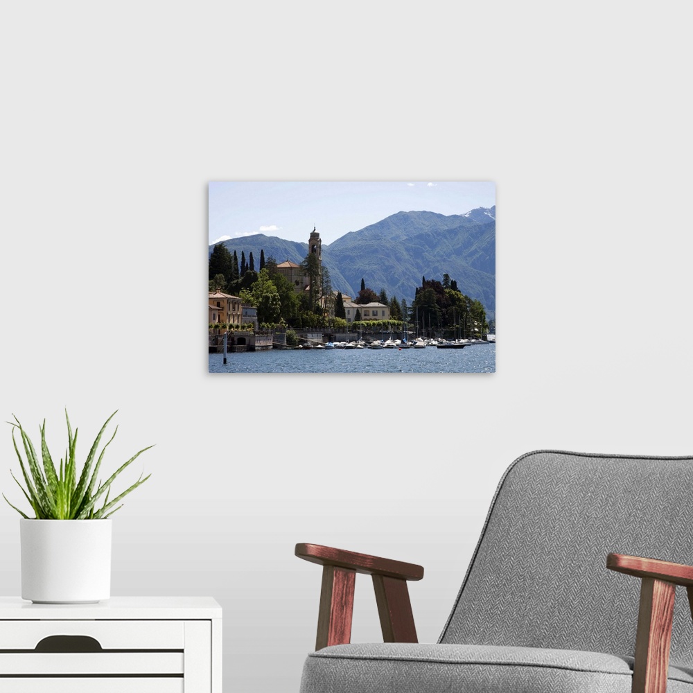 A modern room featuring Tremezzo, Lake Como, Lombardy, Italian Lakes, Italy, Europe