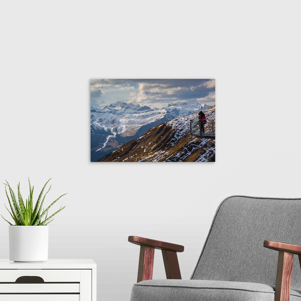 A modern room featuring View from Grindelwald First, Jungfrau region, Bernese Oberland, Swiss Alps, Switzerland, Europe