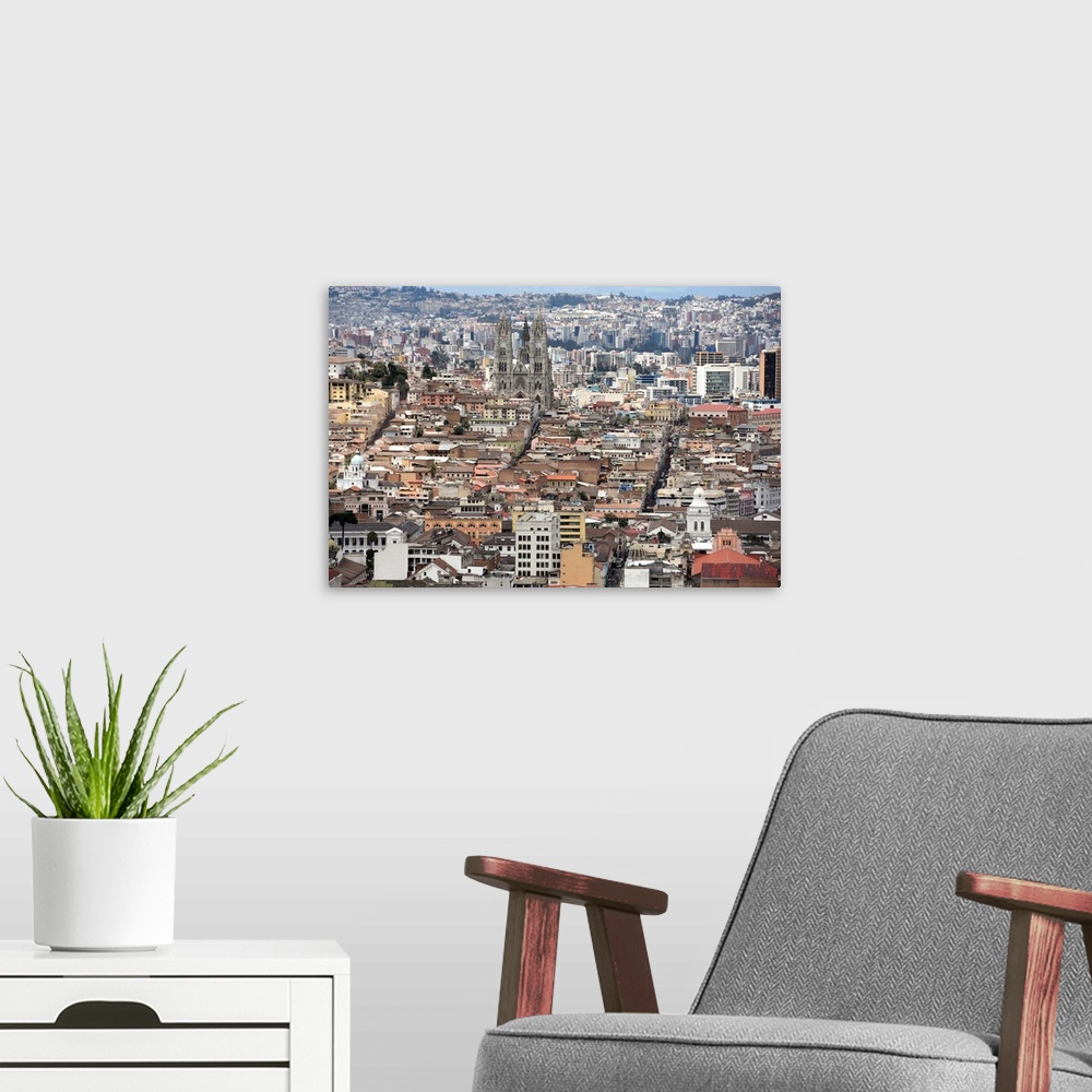 A modern room featuring View from Panecillo, Quito, Ecuador, South America