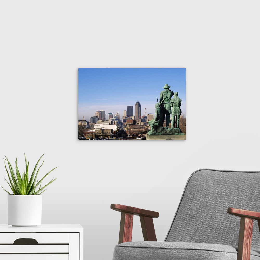 A modern room featuring View of Downtown from State Capitol, Des Moines, Iowa