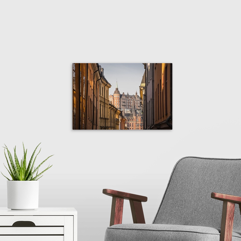 A modern room featuring View of Mariaberget from historic Gamla Stan in Stockholm, Sweden, Scandinavia, Europe