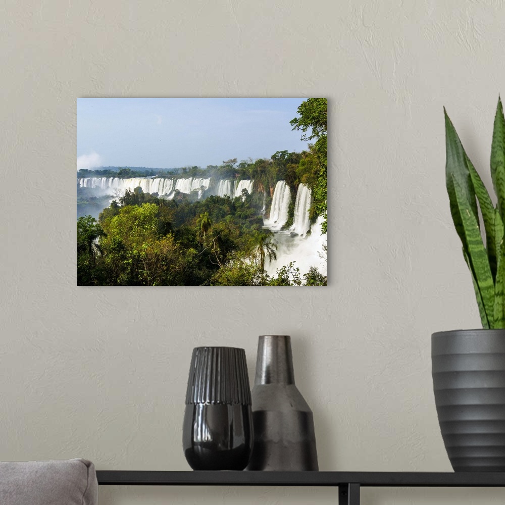 A modern room featuring View of the Iguazu Falls, UNESCO World Heritage Site, Puerto Iguazu, Misiones, Argentina, South A...