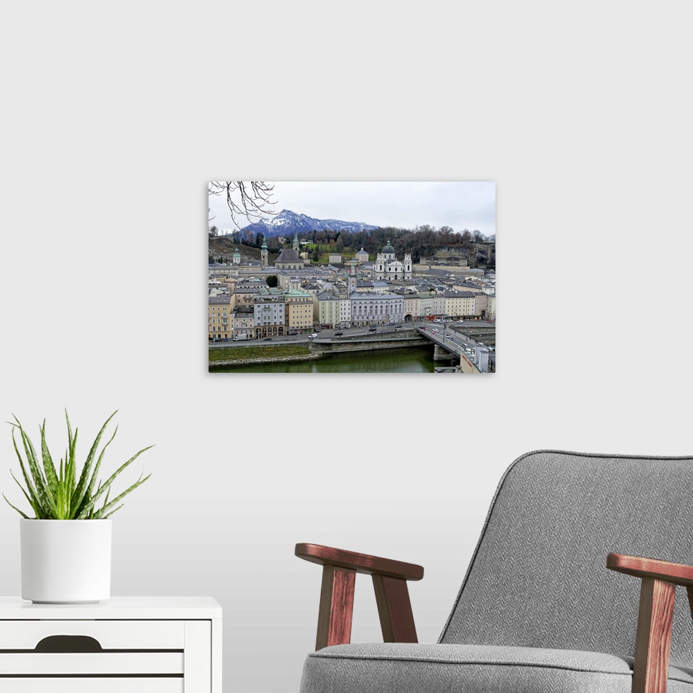 A modern room featuring View towards the old town, Salzburg, Austria