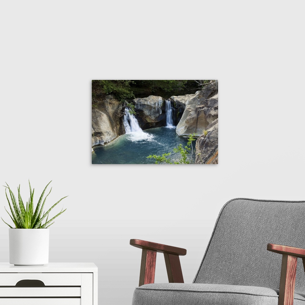 A modern room featuring Waterfall on the Colorado River, Hacienda Guachipelin, Guanacaste, Costa Rica