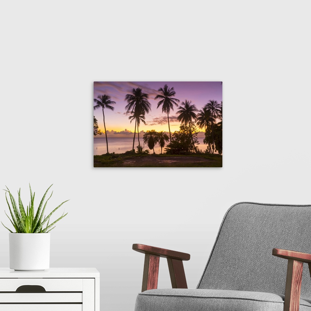 A modern room featuring West Coast sunset, St. James, Barbados, West Indies, Caribbean, Central America