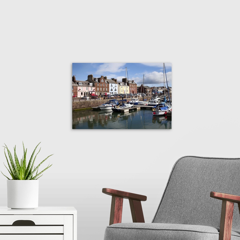 A modern room featuring Yachts in the Harbour at Arbroath, Angus, Scotland, UK