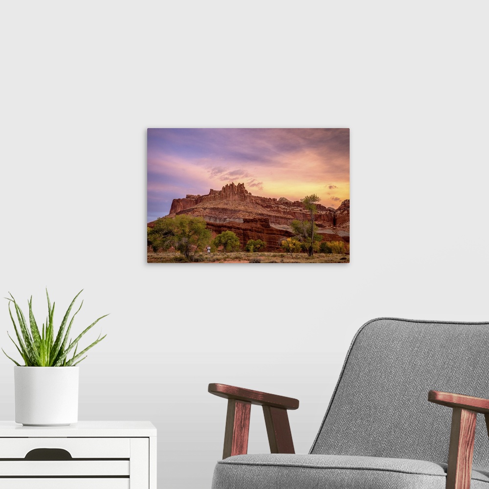 A modern room featuring Capitol Reef National Park