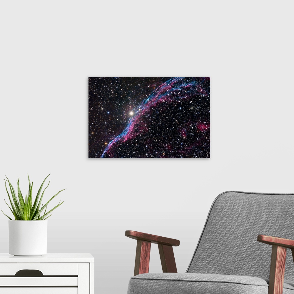 A modern room featuring The Veil Nebula