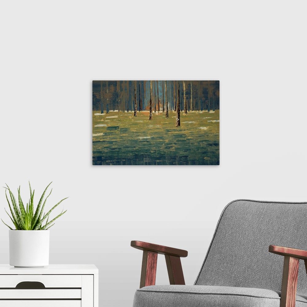 A modern room featuring Forest Twilight