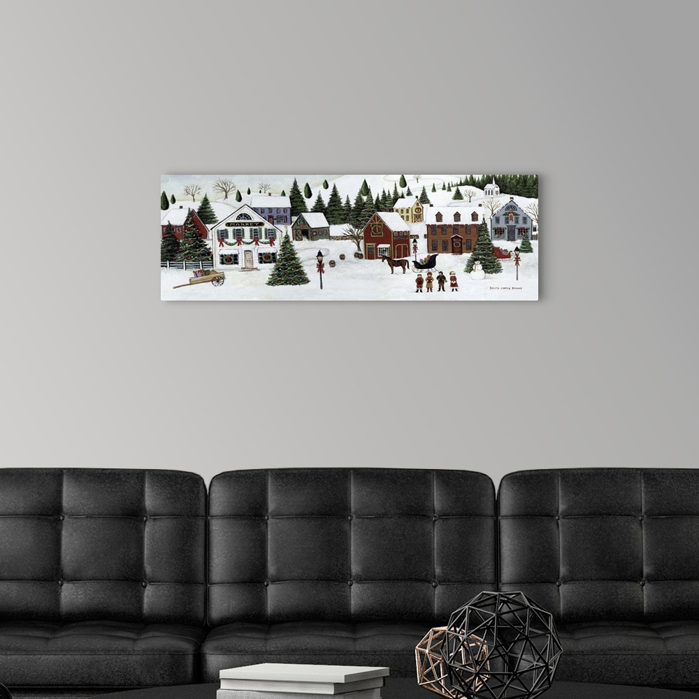 Little Village - Abstract Art House Painting Wall Art, Canvas Prints,  Framed Prints, Wall Peels