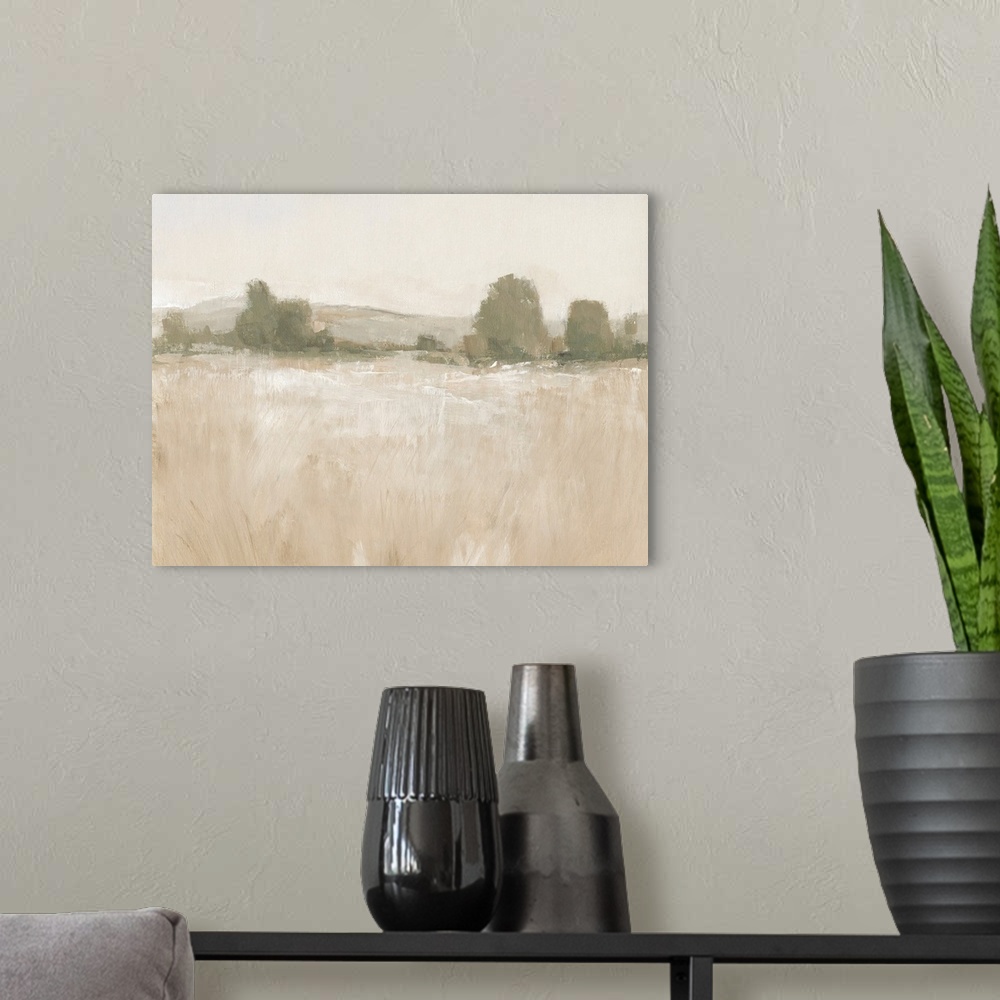 A modern room featuring Faded Distant Trees I