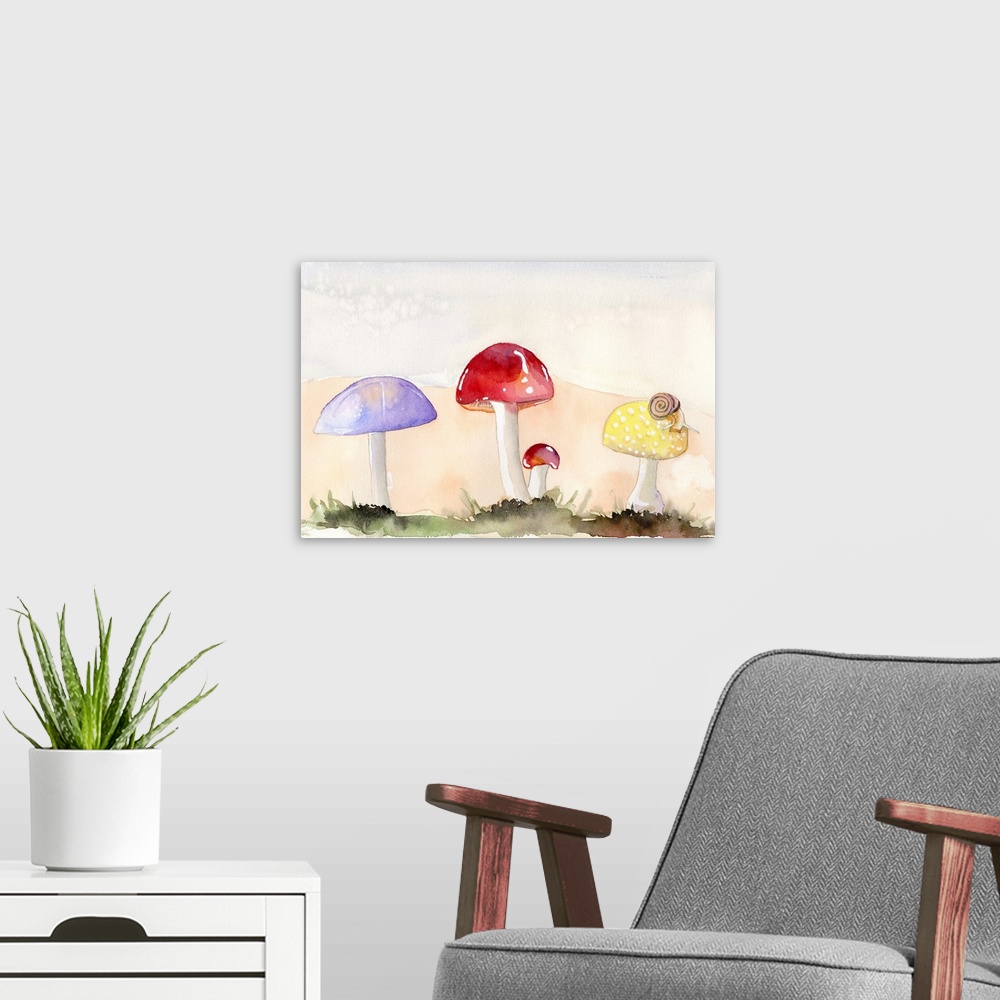A modern room featuring Faerie Mushrooms II