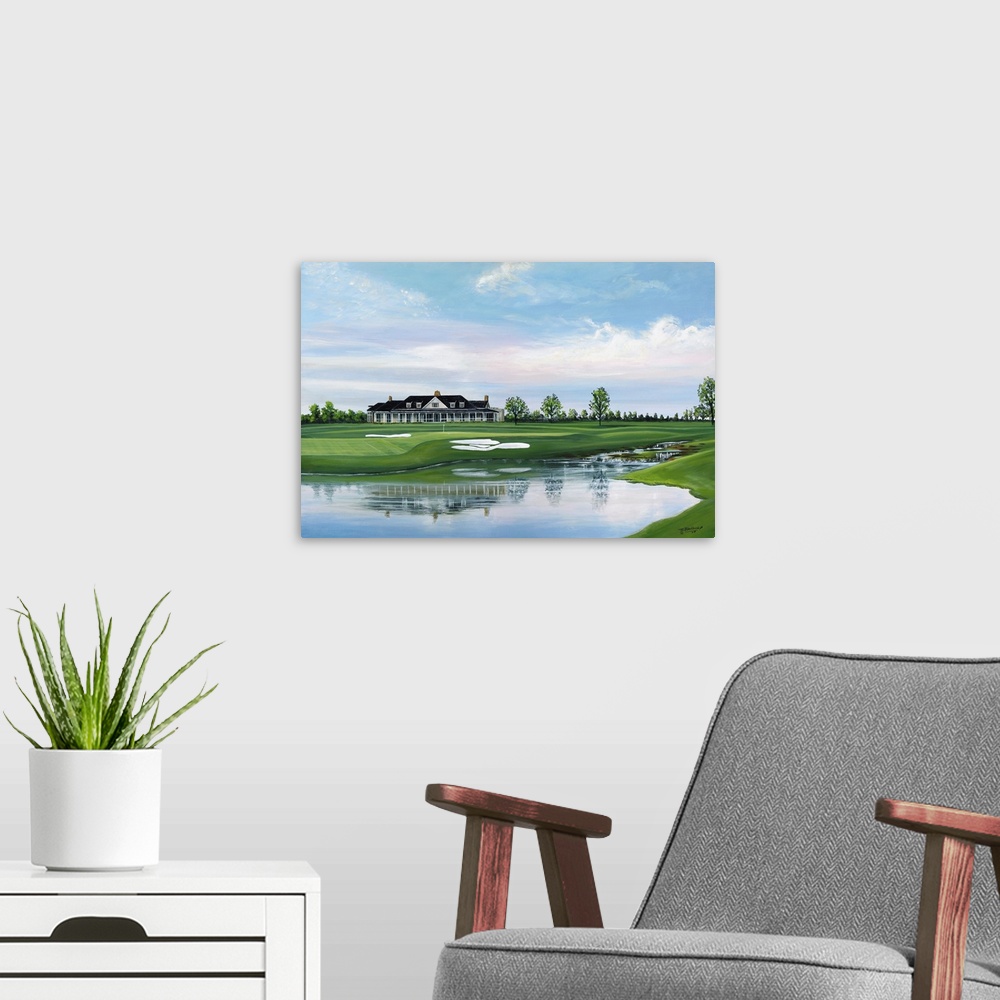 A modern room featuring Golfing Reflections