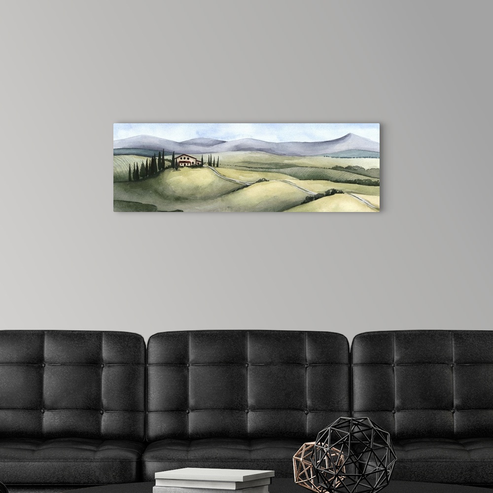 A modern room featuring Watercolor Tuscany III
