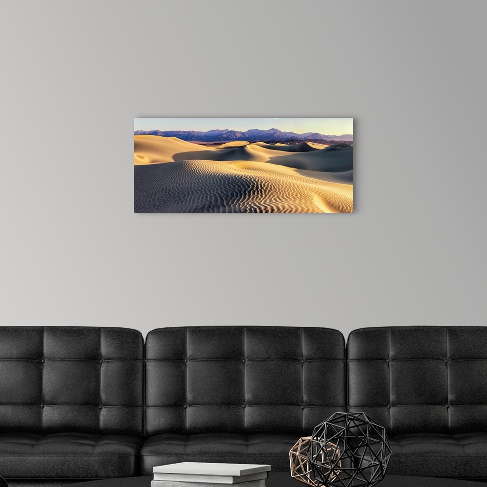 A modern room featuring Mesquite Sand Dunes. Death Valley, California.