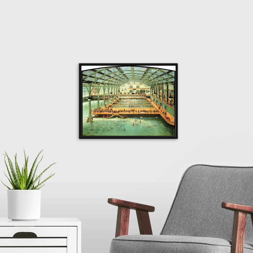 A modern room featuring Sutro Bath House San Francisco Vintage Advertising Poster