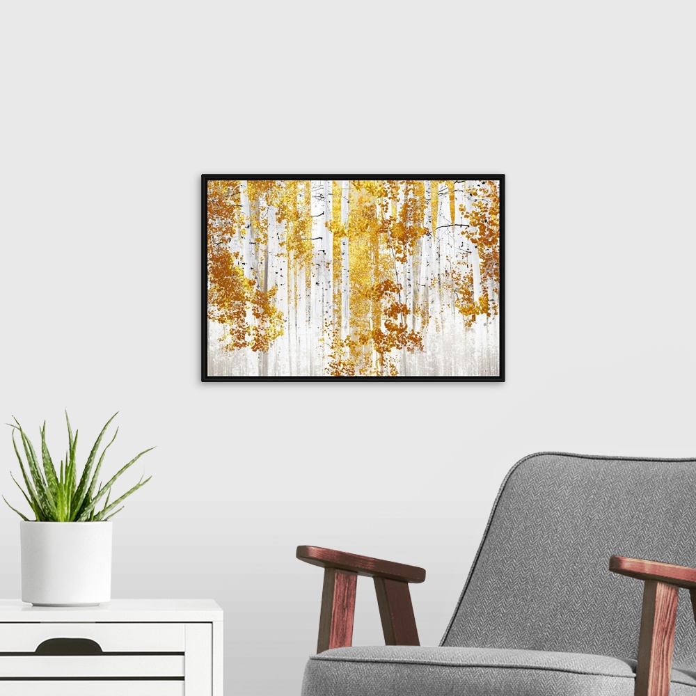 A modern room featuring Birch Trees Y