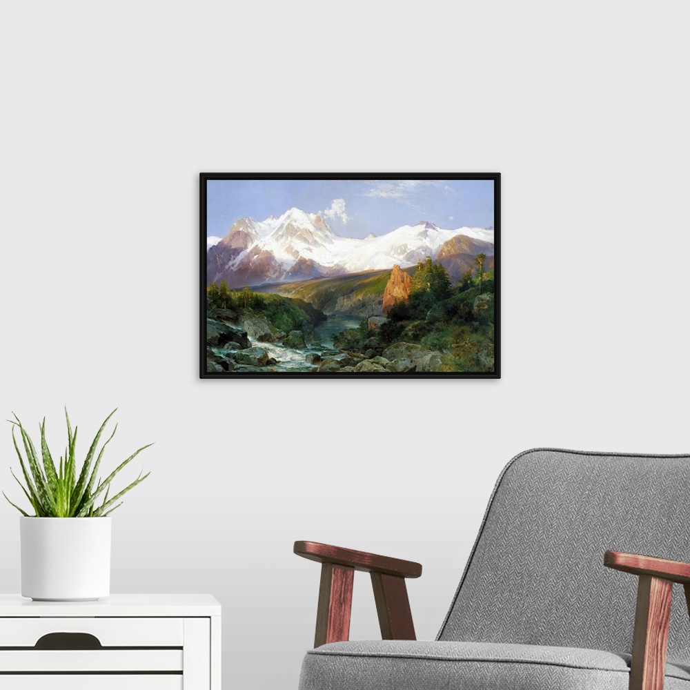 A modern room featuring As Albert Bierstadt claimed the Rocky Mountains and the Sierra Nevada for his art, so Moran made ...