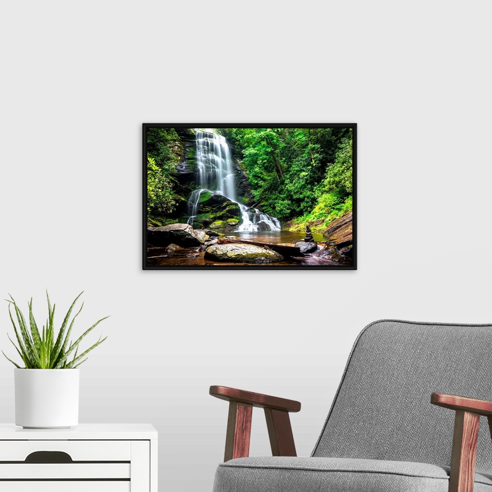 A modern room featuring Upper Catabwa Falls is a 50-feet waterfall that leads to another amazing lower waterfall. Located...