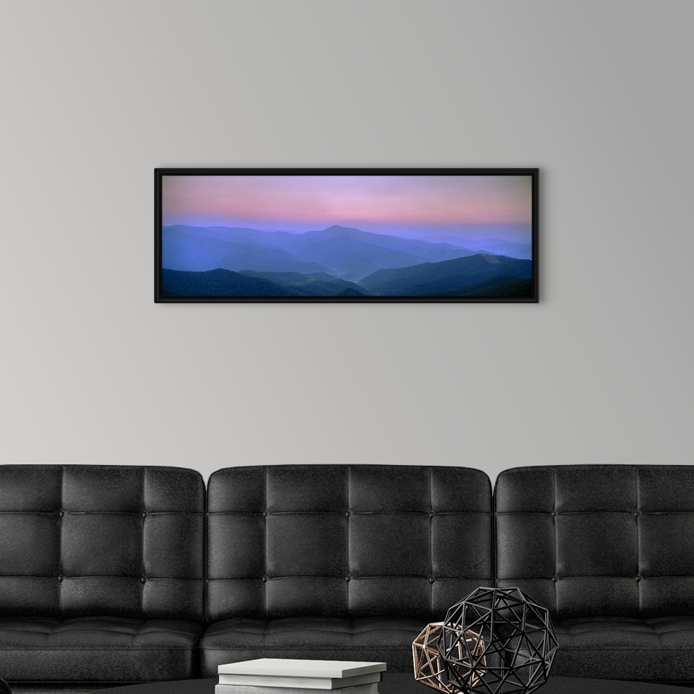 A modern room featuring Fog over mountains, Pisgah National Forest, North Carolina