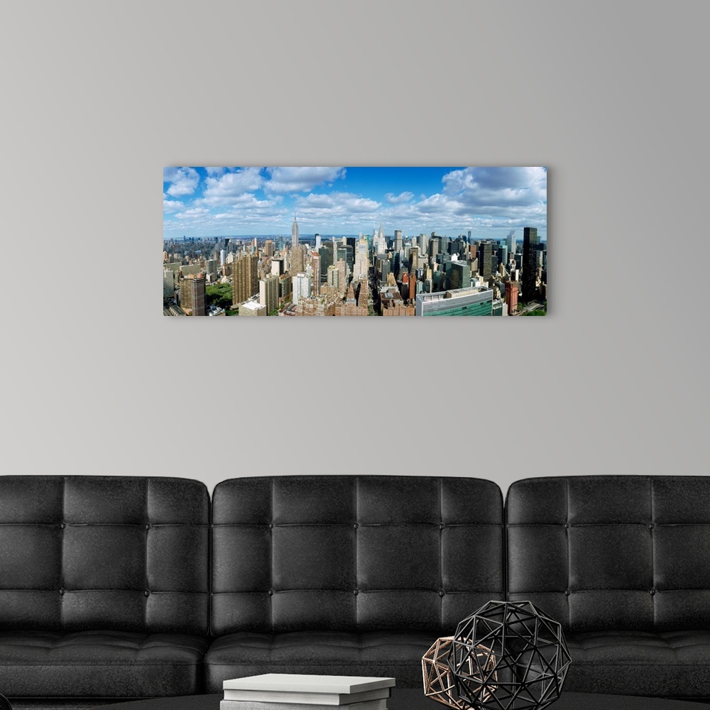 A modern room featuring Aerial view of a city, New York City, New York State, USA