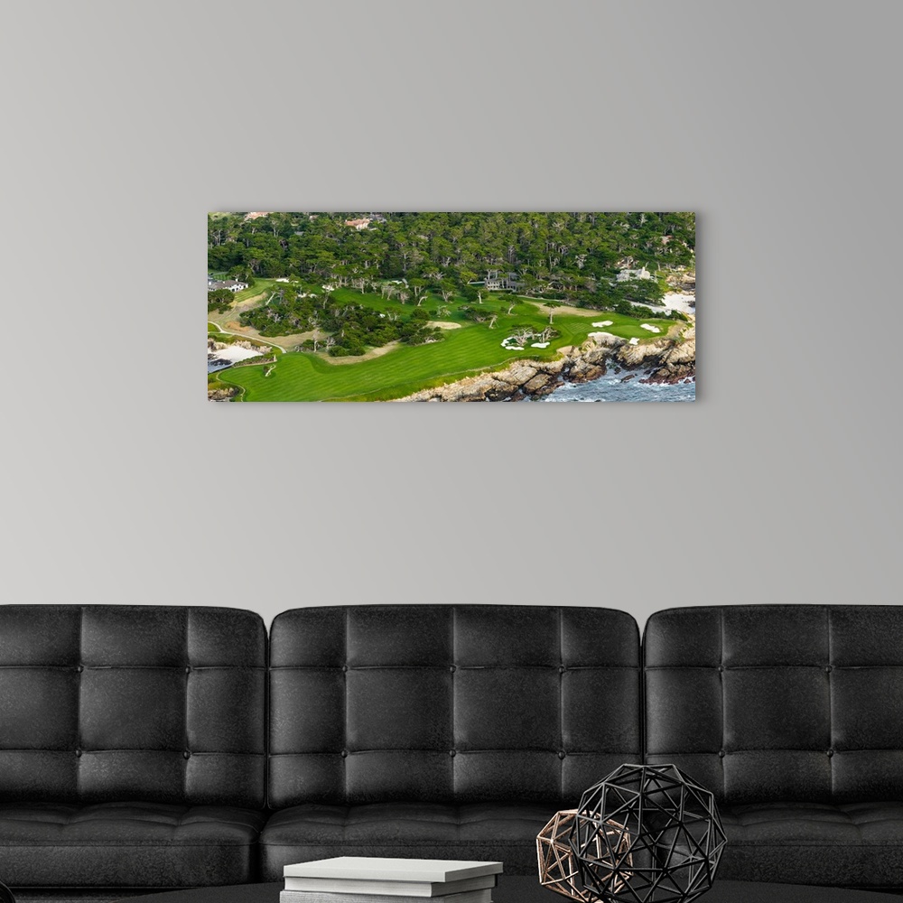 A modern room featuring Aerial view of a golf course, Monterey Peninsula, Monterey County, California, USA