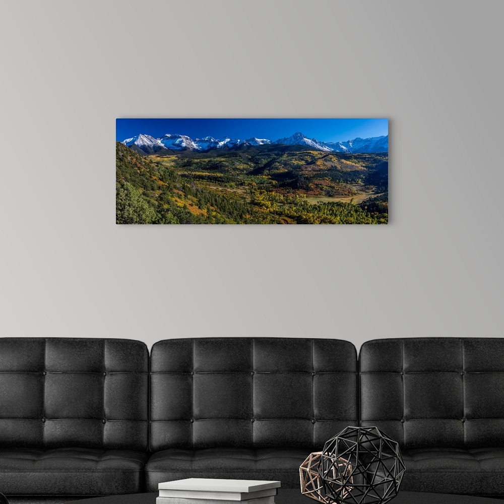 A modern room featuring Double RL Ranch near Ridgway, Colorado USA with the Sneffels Range in the San Juan Mountains
