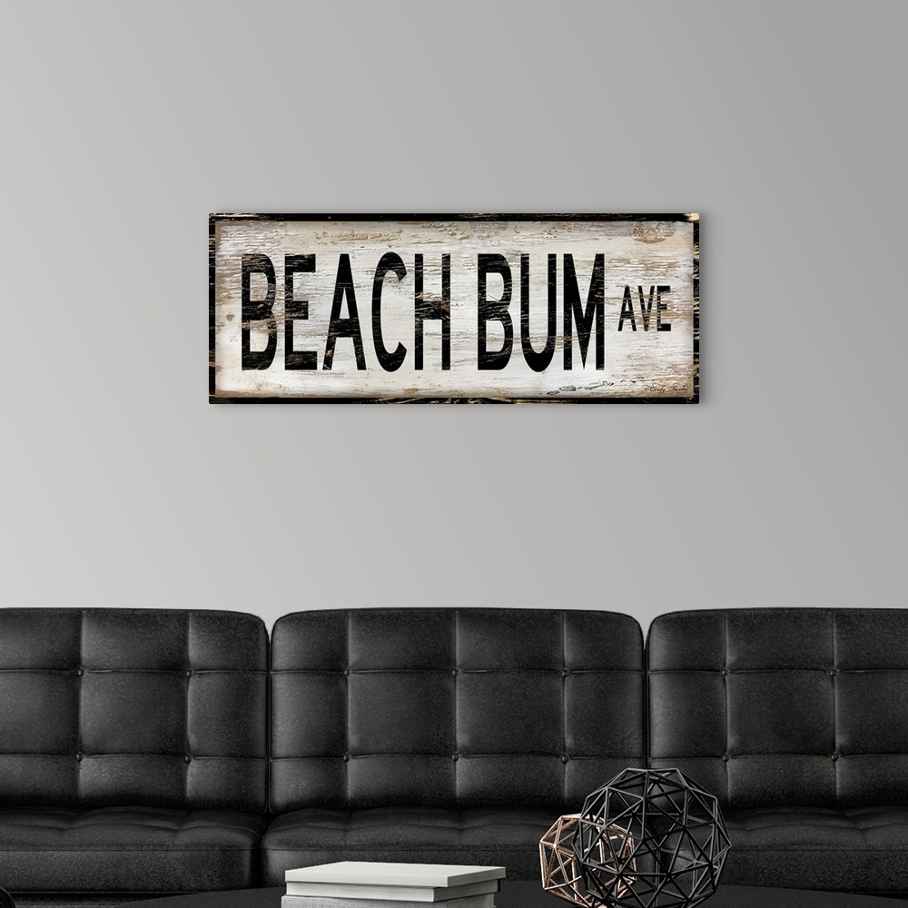 A modern room featuring Beach Bum