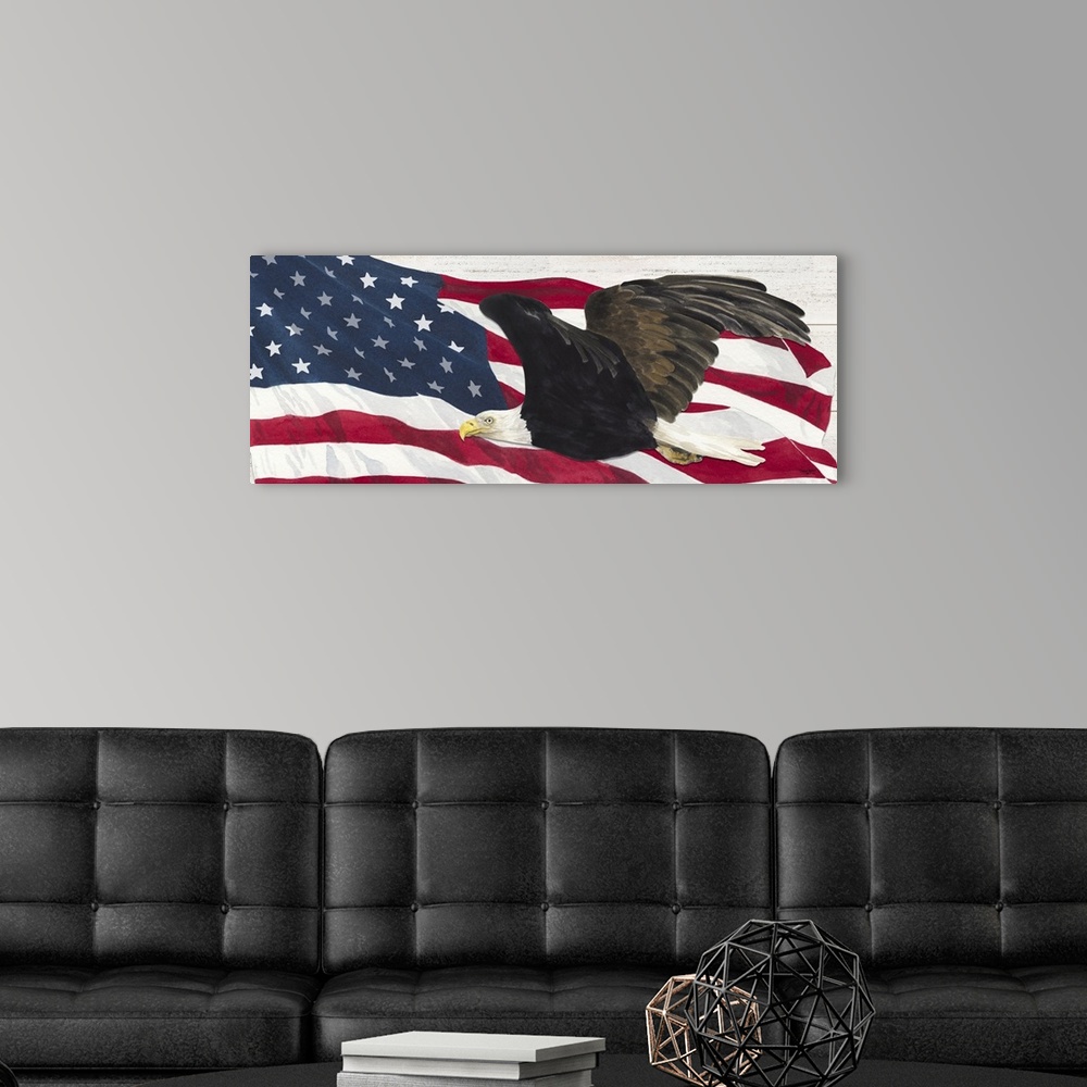 A modern room featuring Let Freedom Soar panel II