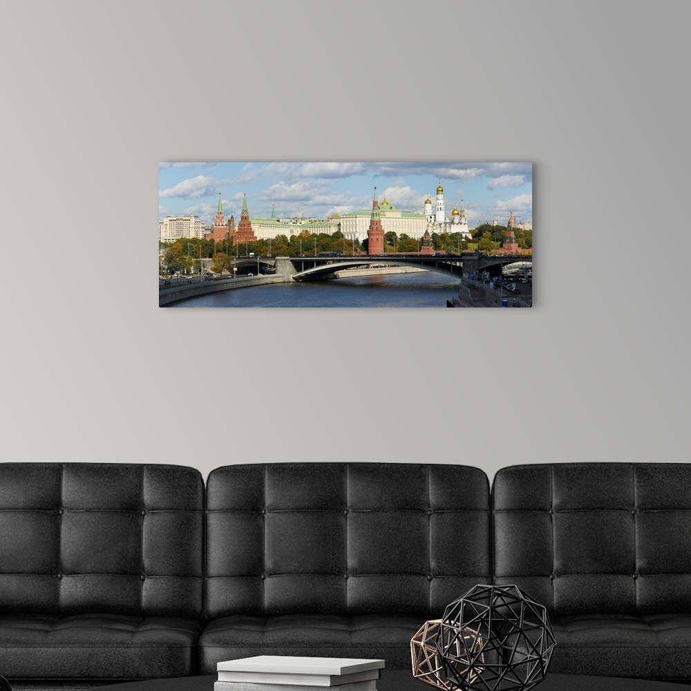 A modern room featuring View of the Kremlin on the banks of the Moscow River, Moscow, Russia