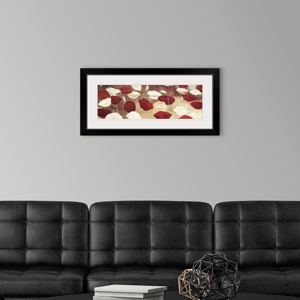 A modern room featuring Red Poppies