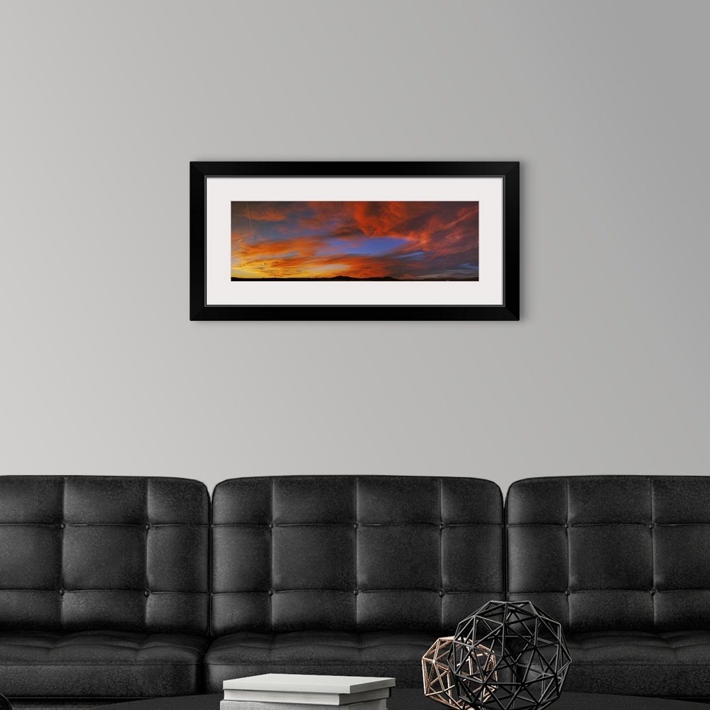 A modern room featuring Clouds in the sky at sunset, Taos, Taos County, New Mexico, USA