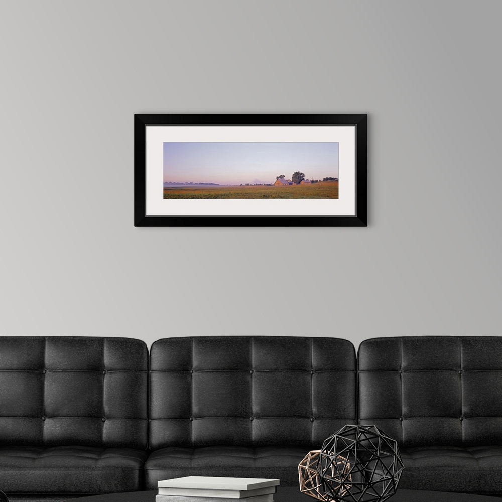 A modern room featuring Illinois, Ogle Country, Panoramic view of a houses on a farm