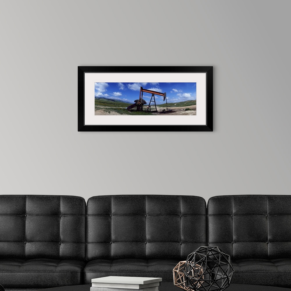 A modern room featuring Oil drill on a landscape, Taft, Kern County, California
