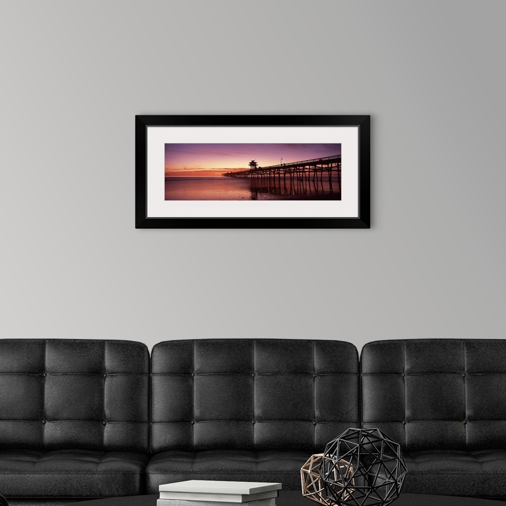 A modern room featuring Silhouette of a pier, San Clemente Pier, Los Angeles County, California, USA