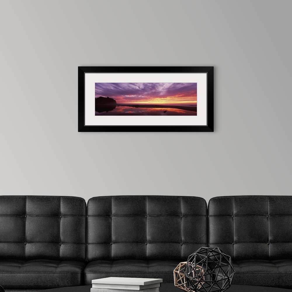 A modern room featuring Sunset over Pomponio State Park, San Mateo County, California