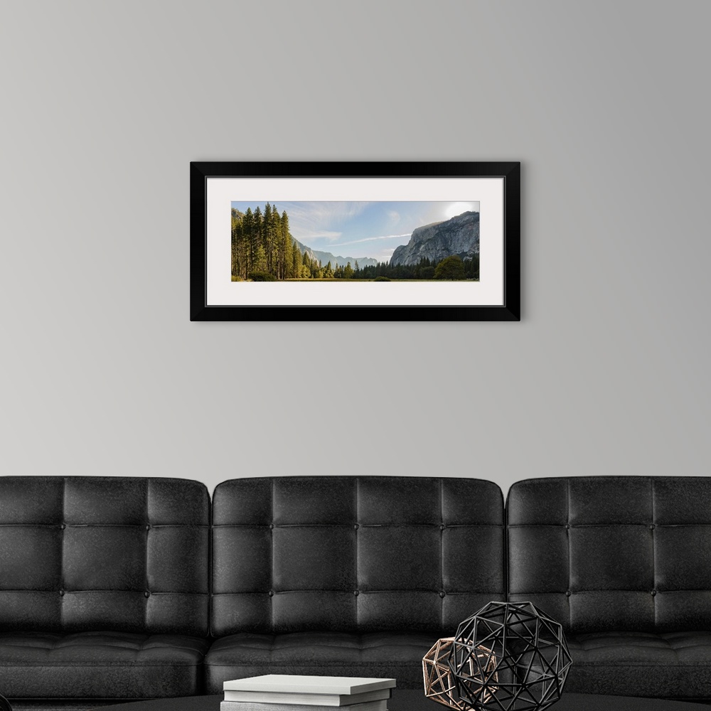 A modern room featuring Panorama View Of Yosemite National Park During Sunset