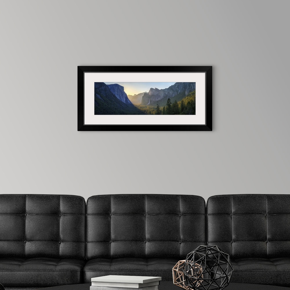 A modern room featuring Sunrise At The Tunnel View In Yosemite National Park, California