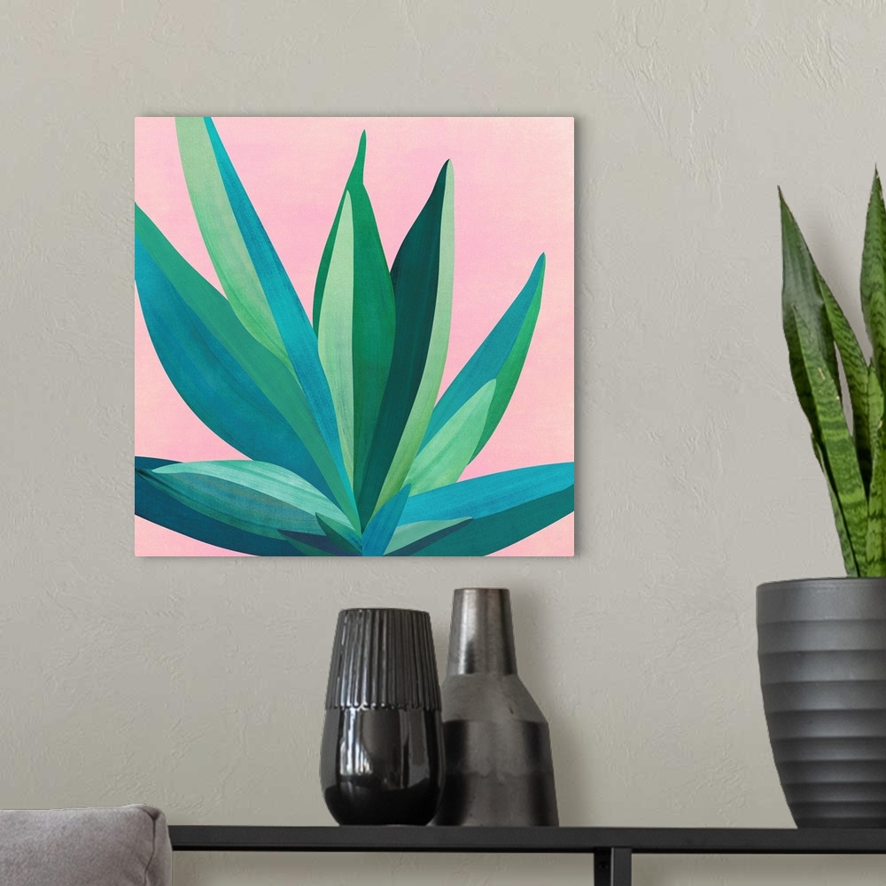 A modern room featuring Colorful Agave 4