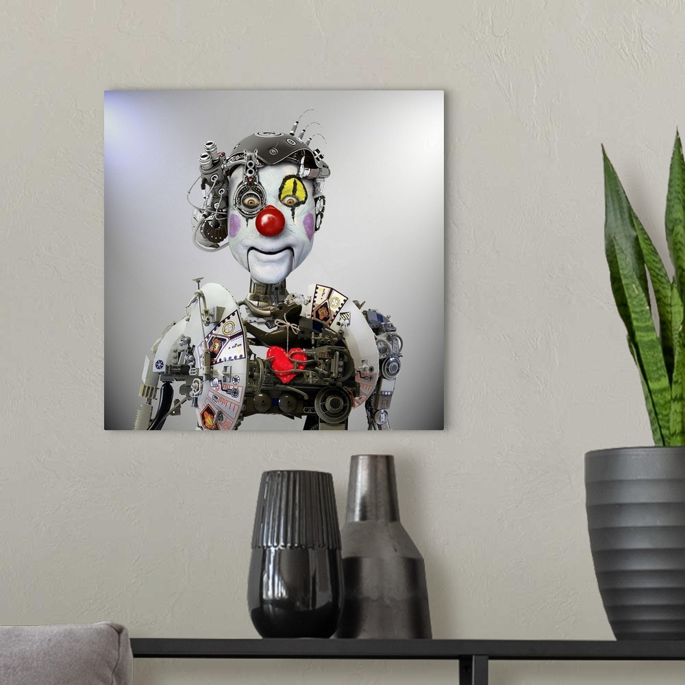 A modern room featuring Electronic Clown