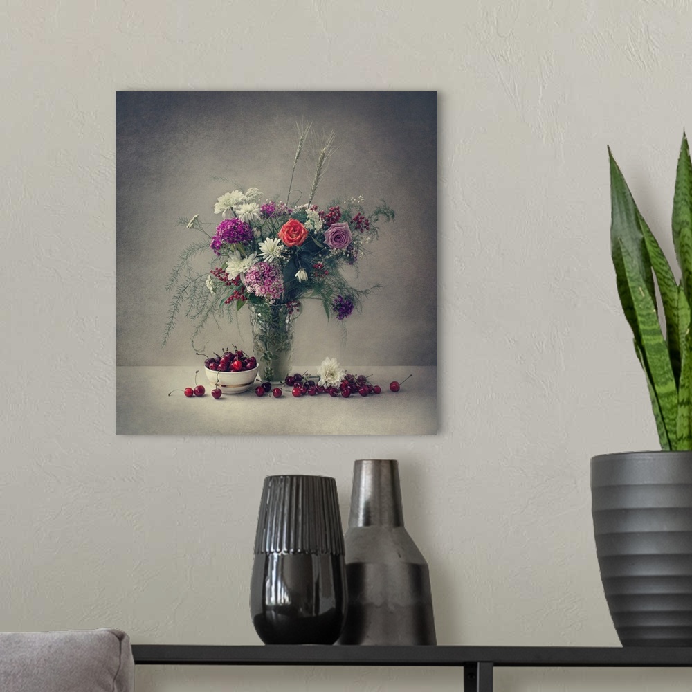 A modern room featuring Flowers and Cherries