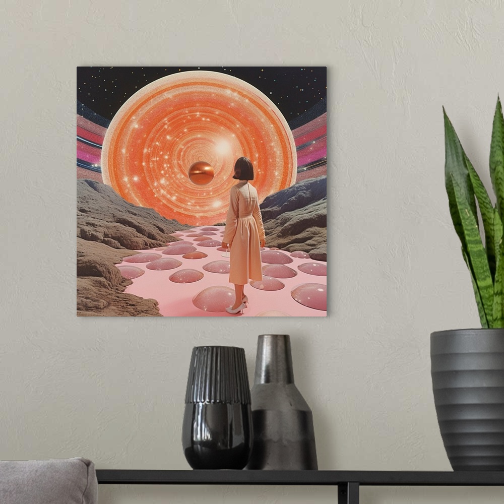 A modern room featuring Portals Of Orange And Pink