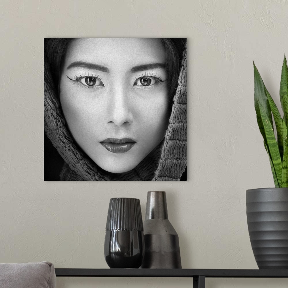 A modern room featuring Portrait Of Icha