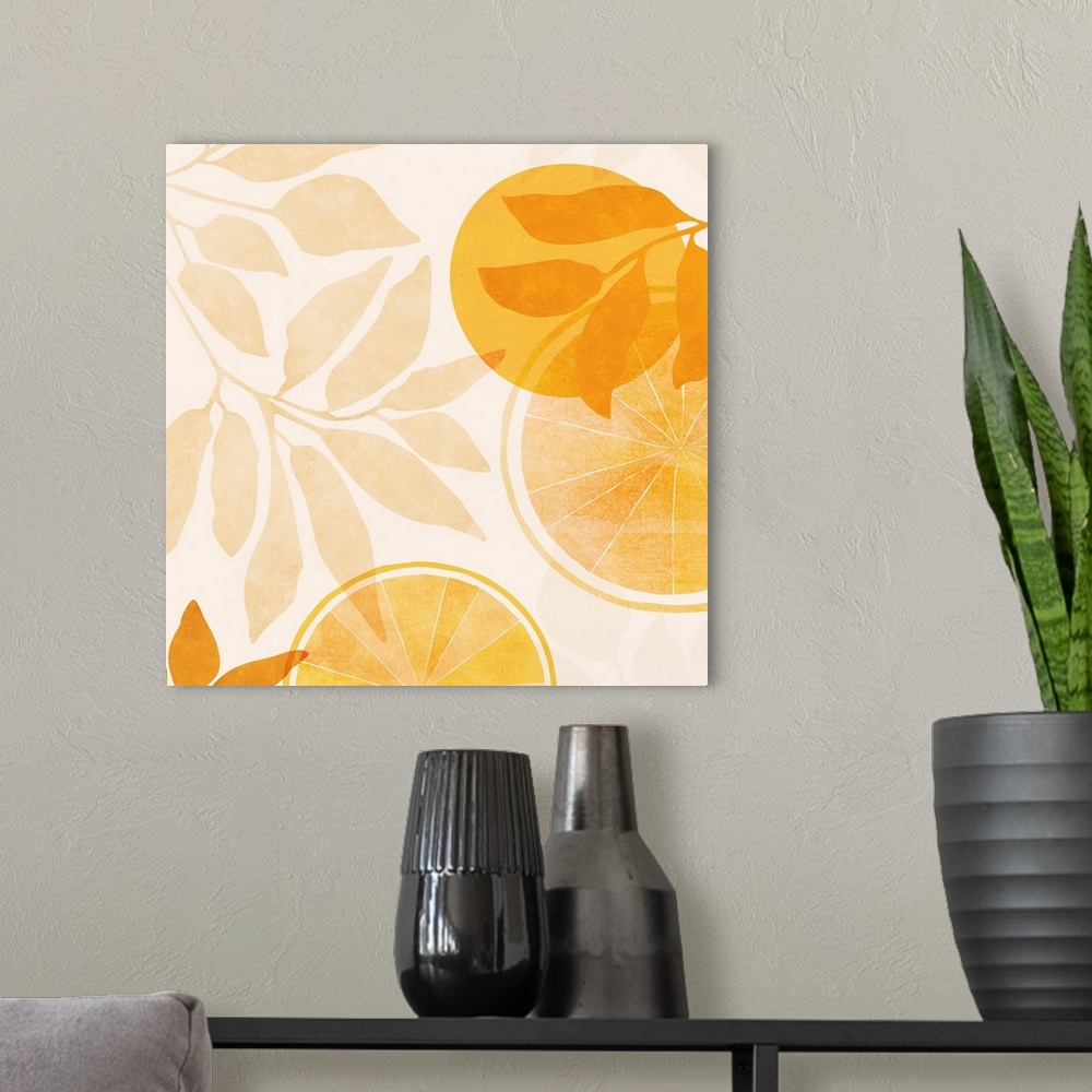 A modern room featuring Sweet Orange Collage