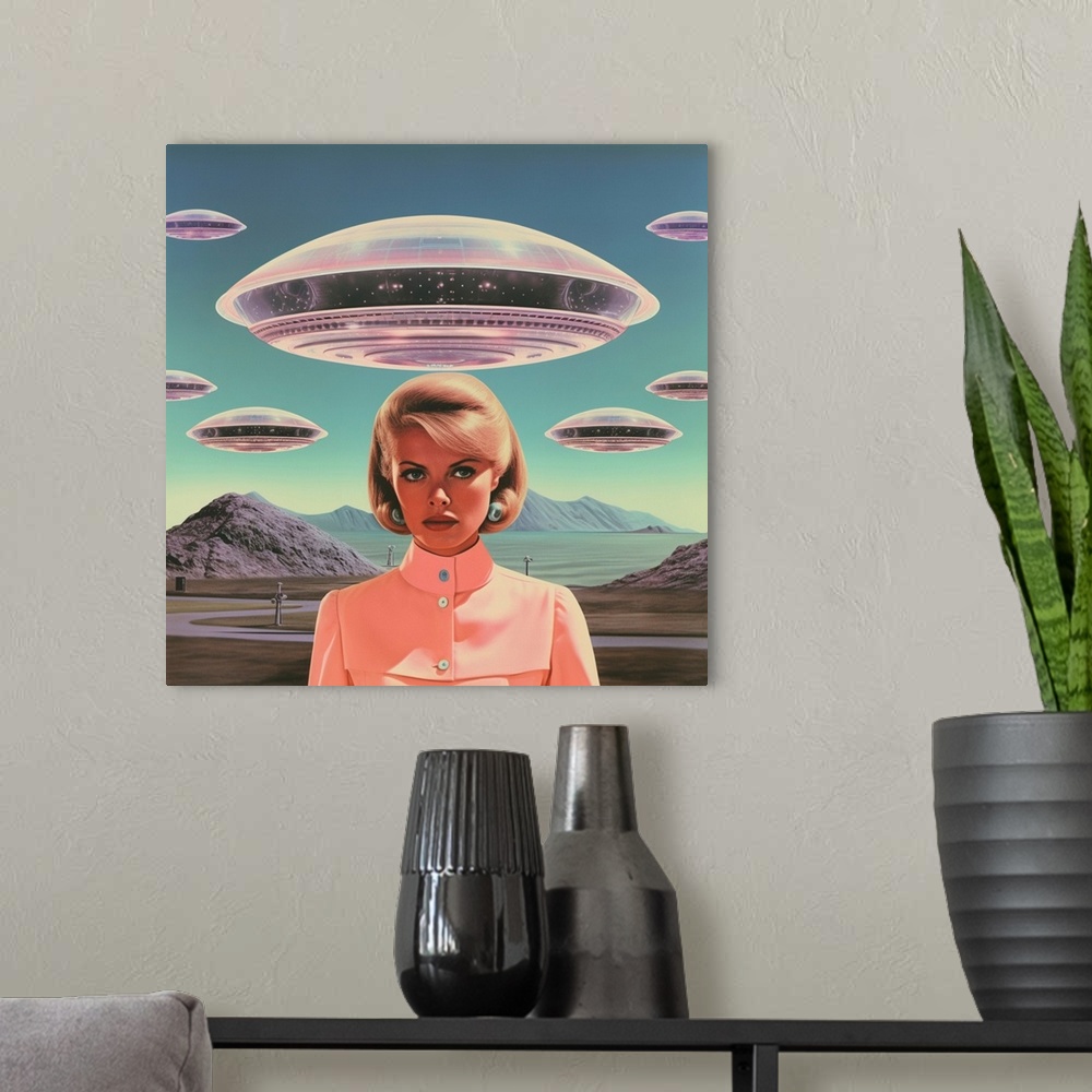 A modern room featuring UFO Barbie 2
